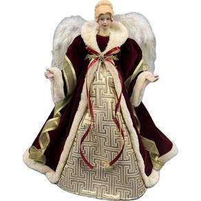 Anjo Topo Arvore Natal Vinho Decoração Enfeite Casa 60Cm