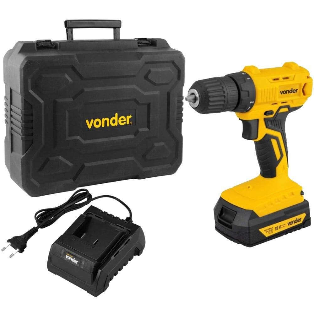 Parafusadeira Furadeira 18V 3/8 POL com Bateria e Carregador IPFV 1852 VONDER