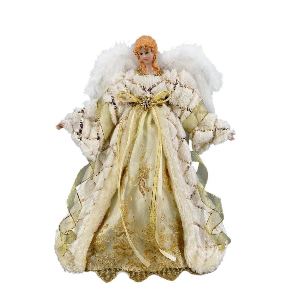 Anjo Topo Arvore Natal Dourado Decoração Enfeite Casa 40Cm