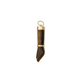 Pingente Figa Olho De Tigre 29X6Mm Em Ouro 18K