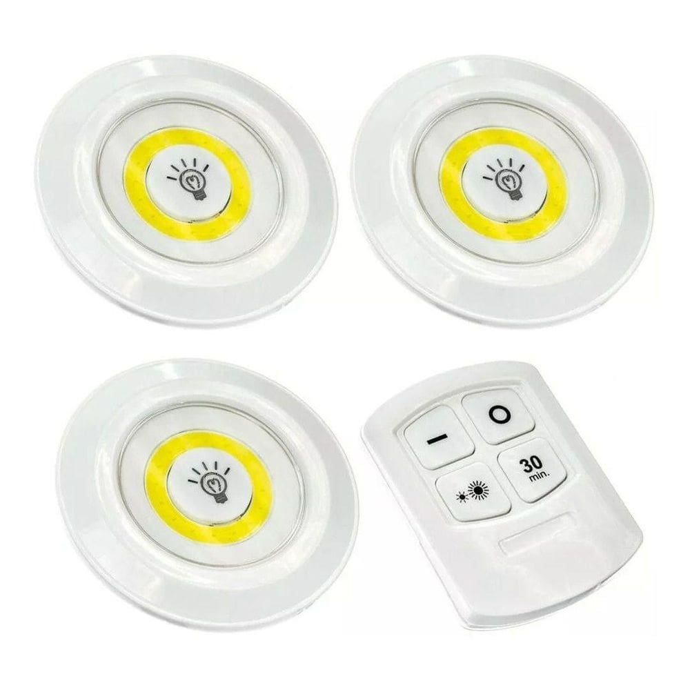 Kit 6 Lampadas Led Luminaria Controle Sem Fio Spot