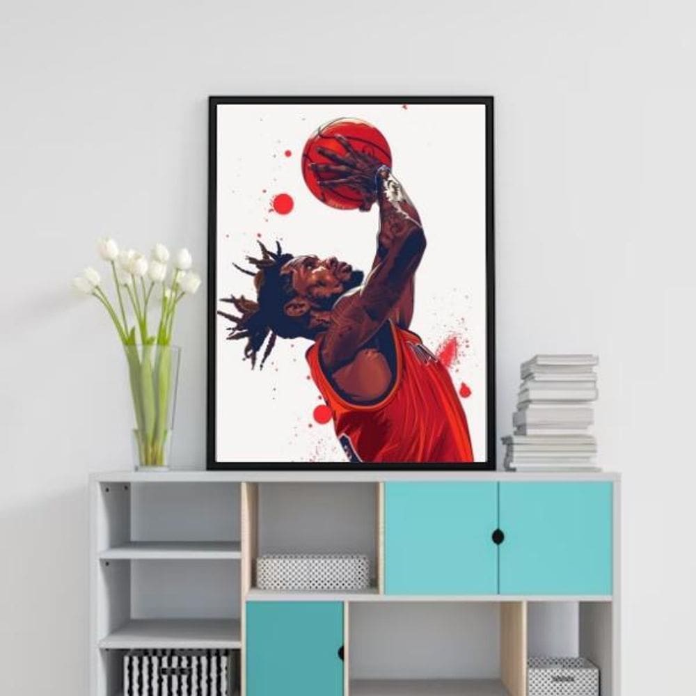 Quadro Arte Jogador De Basquete 33X24Cm