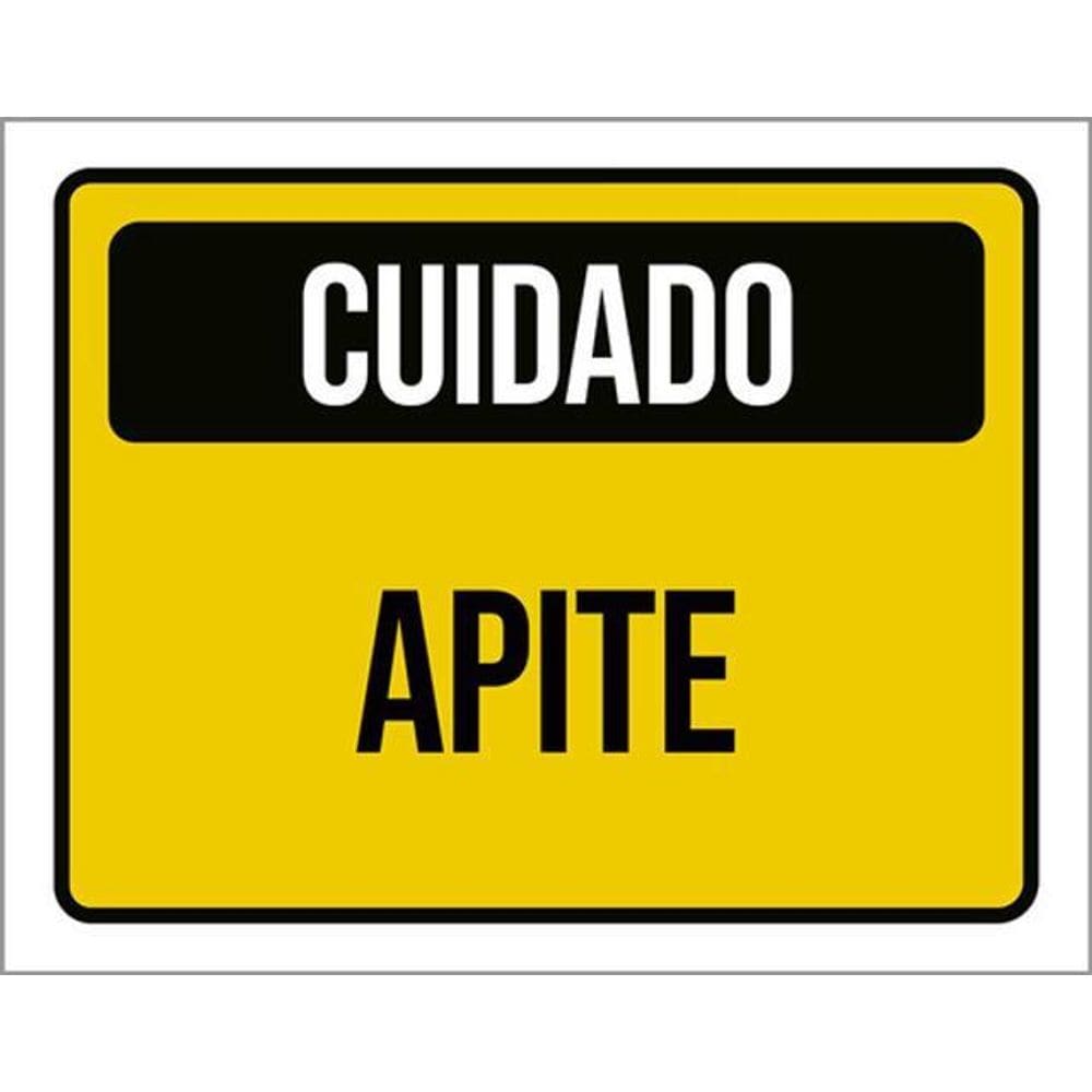 Kit 5 Placas Cuidado Apite Amarelo 36X46
