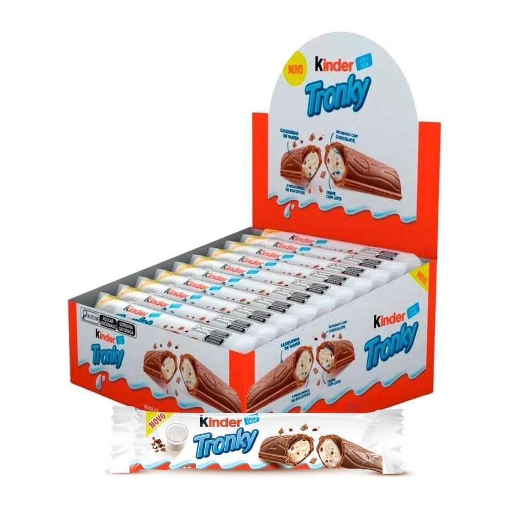 Chocolate Kinder, Caixa Com 48 Pacotes De 18G Tronky