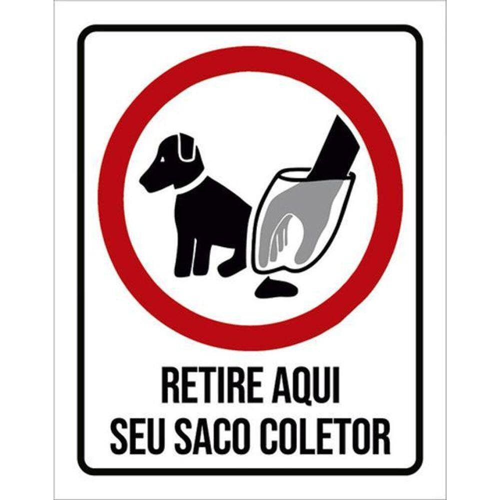 Kit 3 Placas Retire Seu Saco Coletor Aqui 36X46
