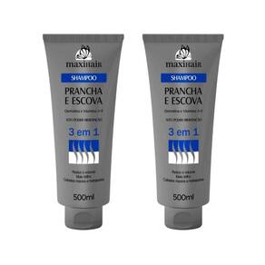 Shampoo Maxihair 500Ml Prancha E Escova 3 Em 1 - Kit Com 2Un