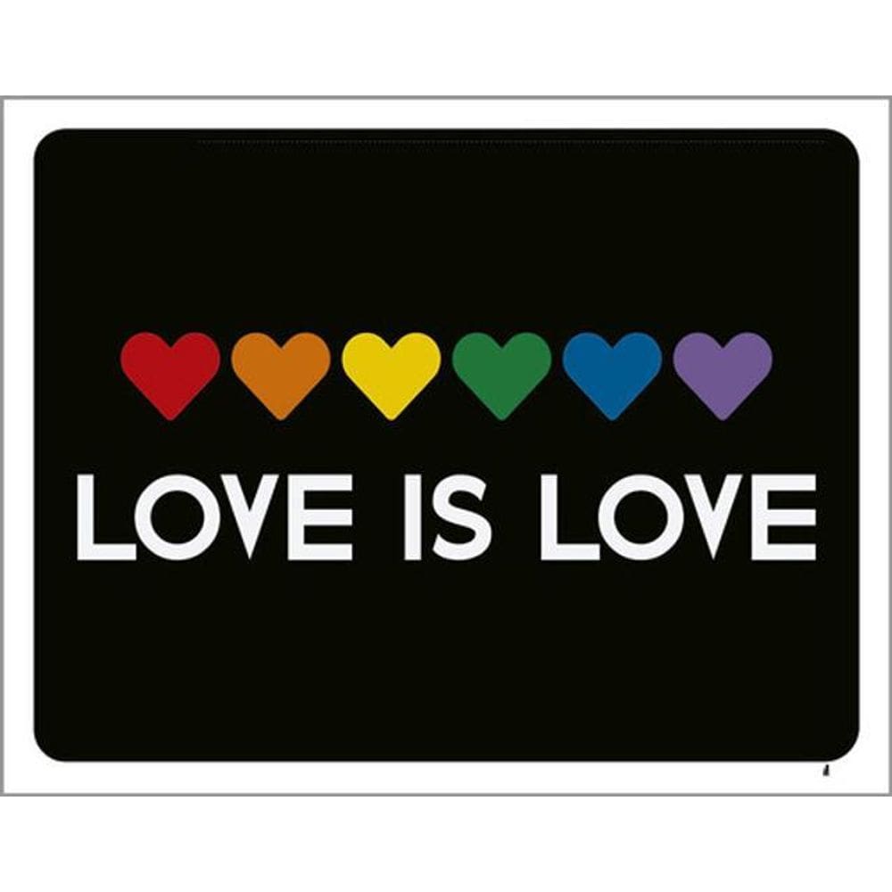 Kit 5 Placas Love Is Love Arco Íris 36X46