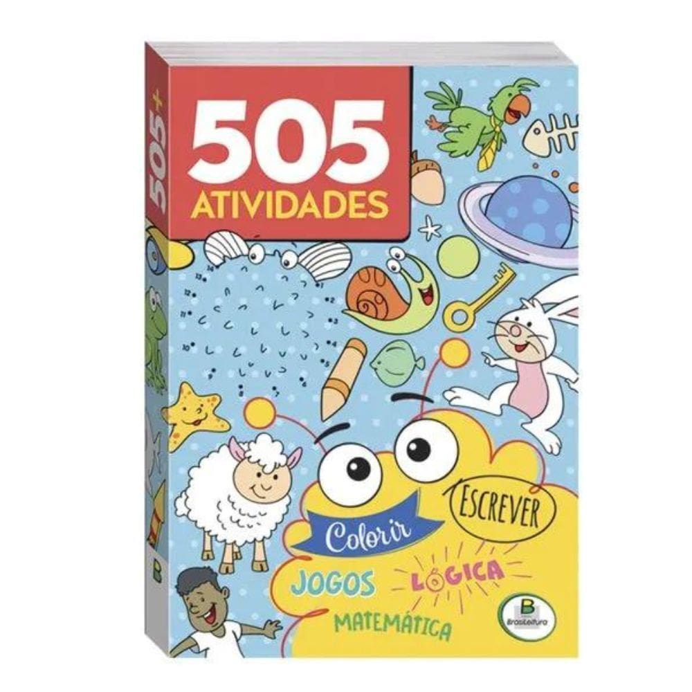 Livro Com 505 Atividades Para se Divertir Com Matemática | Lógica | Colorir | Jogos | Escrever - BrasiLeitura