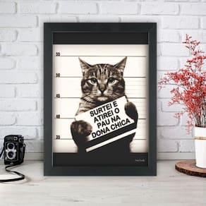Quadro Gato Atirei O Pau Na Dona Chica 33X24Cm Branca