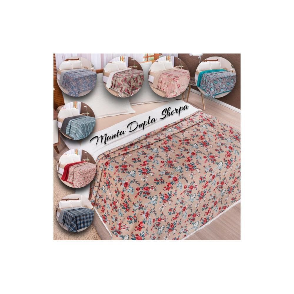 Cobertor Manta Dupla Sherpa Queen Lacarneiro Plush Estampado