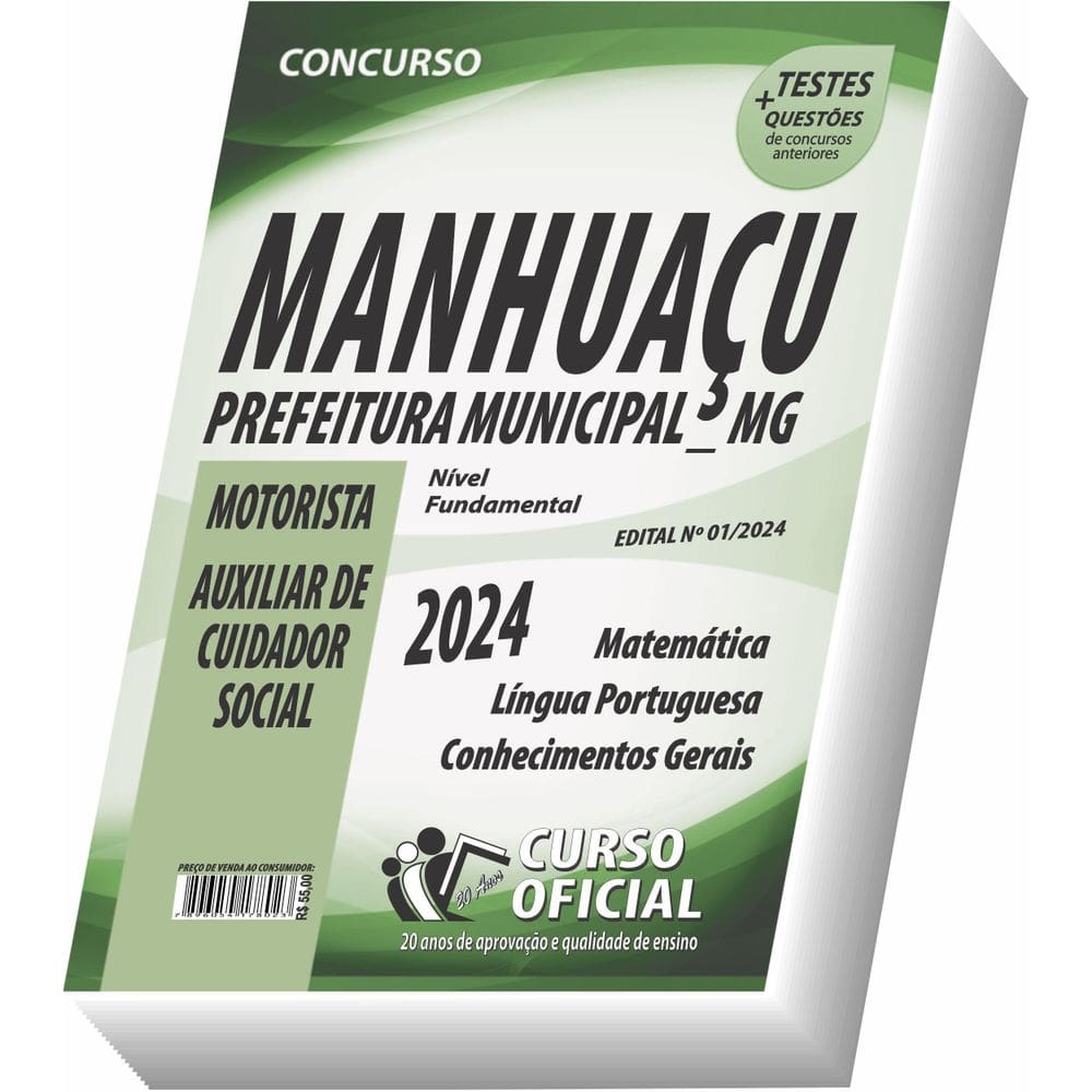 Apostila Manhuaçu Mg Motorista & Auxiliar De Cuidador Social