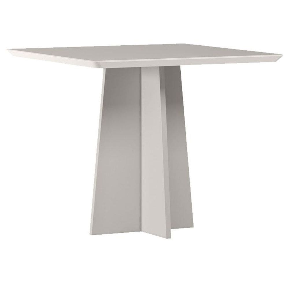 Mesa de Jantar Anitta 90X90 cm com Vidro Off White - New Ceval