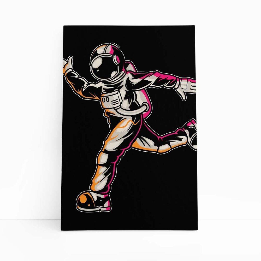 Astronauta Dançando Desenho Decoração Quadro Canvas 60X40Cm