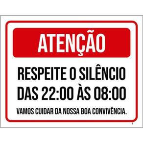Kit 3 Placas Silêncio Cuidar Boa Convivência 36X46