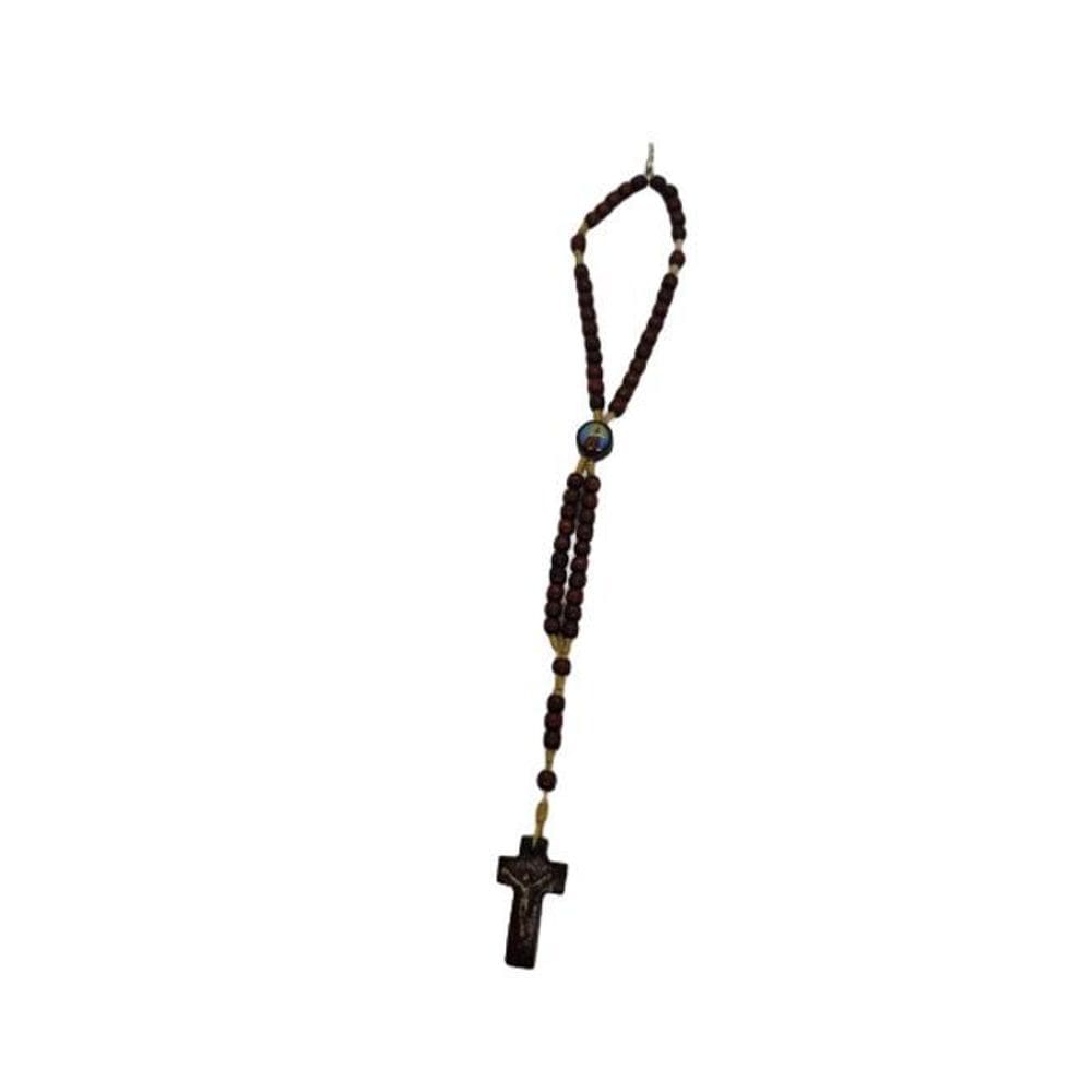 Terço Pulseira Madeira Nossa Senhora Aparecida - Marrom