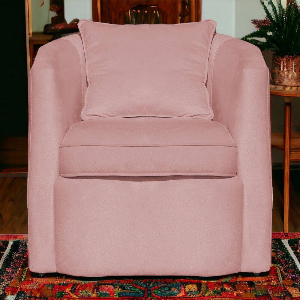 Poltrona Decorativa Alana Veludo Rosa - Londrilar