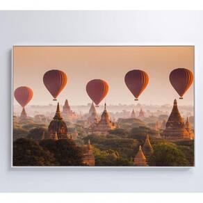 Quadro Balões Sobre Bagan Mianmar Medidas 60x90 Cm Impressão Tecido Canvas
