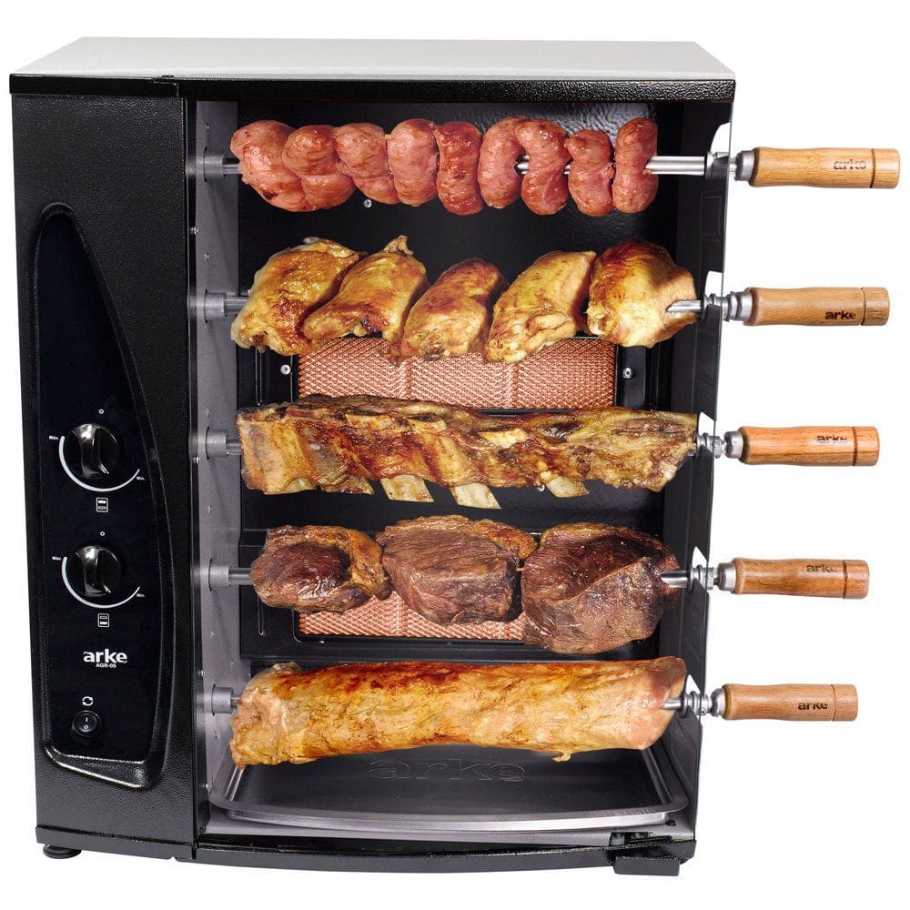 Churrasqueira Rotativa a Gás Arke Suporta até 1.5 kg AGR-05 - Bivolt