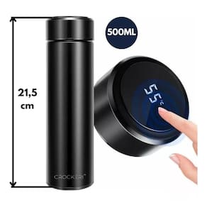 Garrafa Térmica Em Aço Inox Com Termômetro Led Digital 500Ml