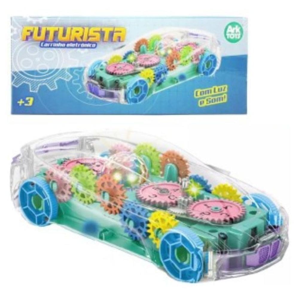 Brinquedo Carrinho Bate Volta Som Corrida Luz Engrenagem Led