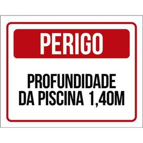 Kit 10 Placas Perigo Profundidade Piscina 1M40 36X46