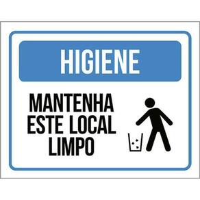 Kit 3 Placas Higiene Mantenha Este Local Limpo Ícone 36X46