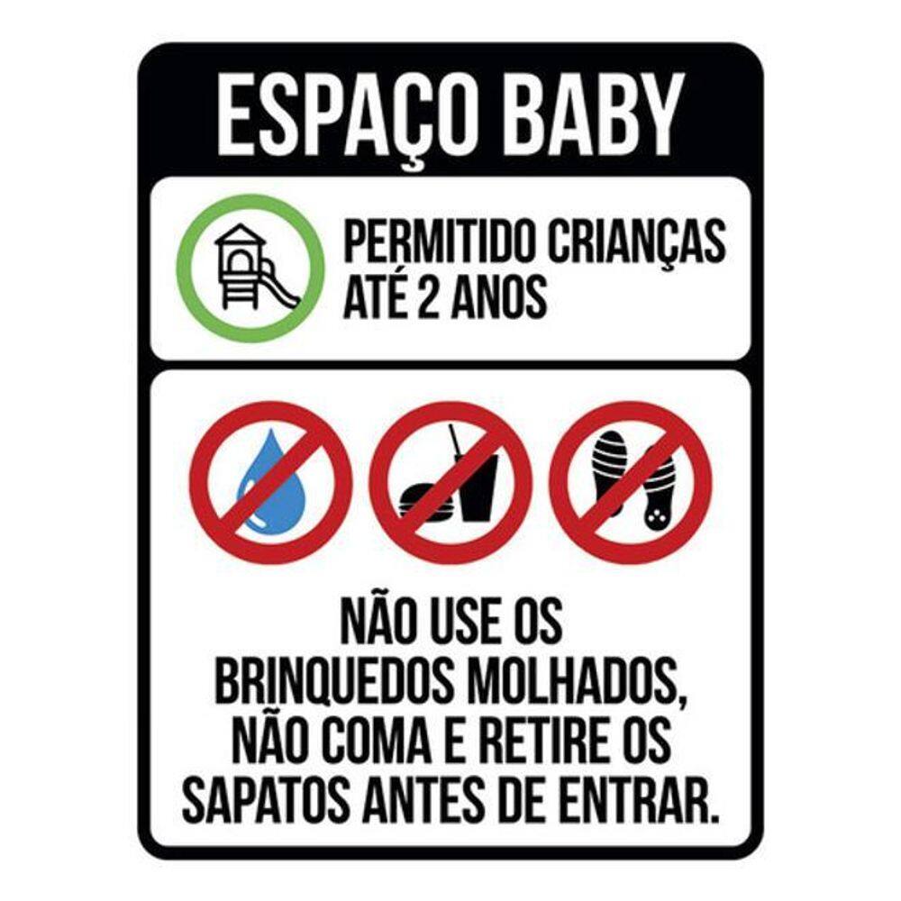 Kit 3 Placas Espaço Baby Regras De Uso 36X46