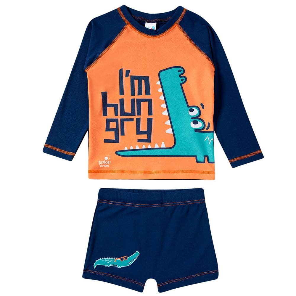 Conjunto Praia Infantil Jacaré Marinho Tip Top