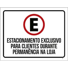 Kit 5 Placa Estacionamento Exclusivo Clientes Loja Hor36X46