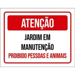Kit 3 Placas Jardim Manutenção Pessoas Animais 36X46