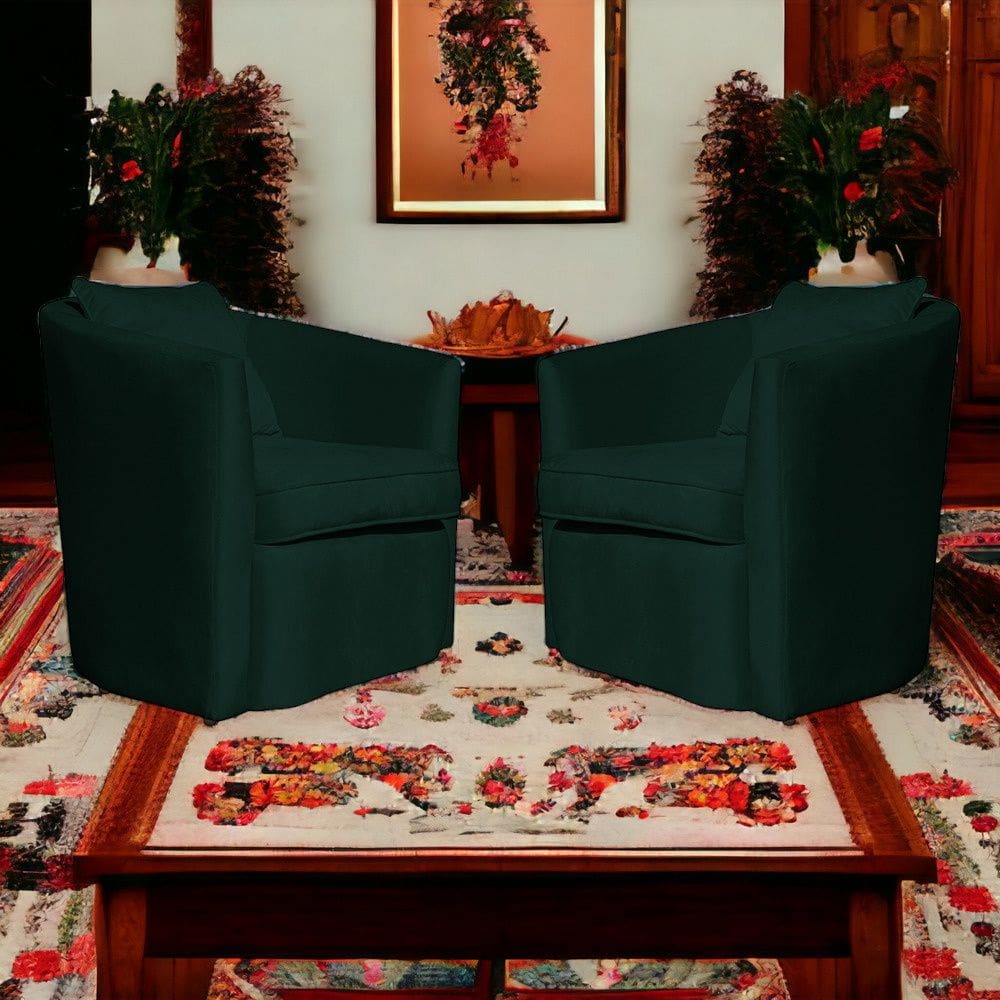 Kit 2 Poltronas  Decorativa Alana Veludo Verde - Londrilar