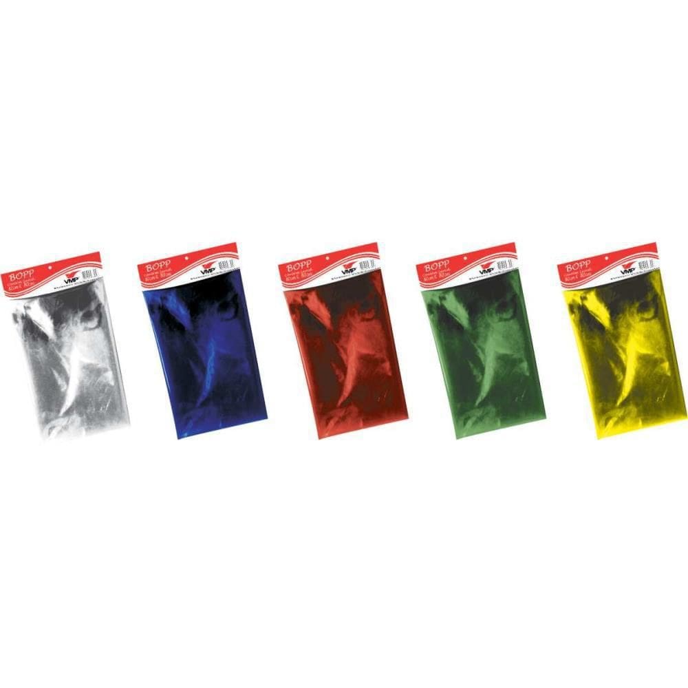 Papel Celofane 80X80Cm 5Cores Dobrado 1 Em 1 - V.M.P. Cx/50