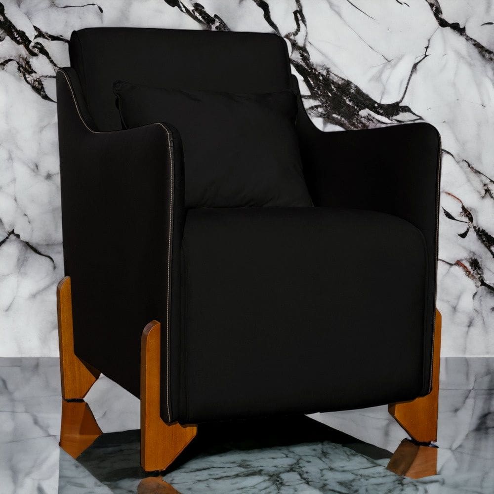 Poltrona Decorativa Heloisa Veludo Preto/Corano Preto - Londrilar
