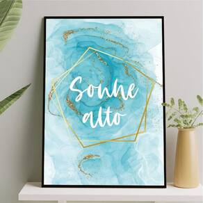 Quadro Sonhe Alto Geométrico 24X18Cm - Com Vidro Branca