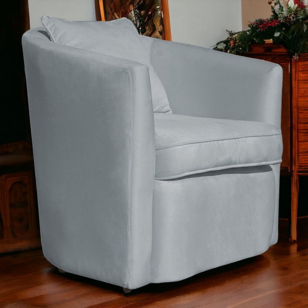 Poltrona Decorativa Alana Veludo Prata - Londrilar