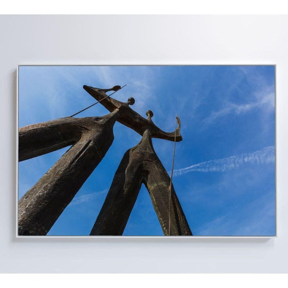 Quadro Os Dois Candangos Brasília Medidas 80x120 Cm Impressão Vidro Acrílico