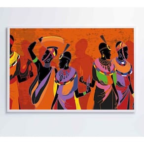 Quadro Mulheres Africanas Em Vestidos Coloridos Medidas 120x80 Cm Impressão Vidro Acrílico