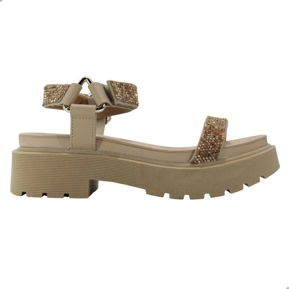 Sandália Vizzano Papete Pelica Bege/Bronze Cristal