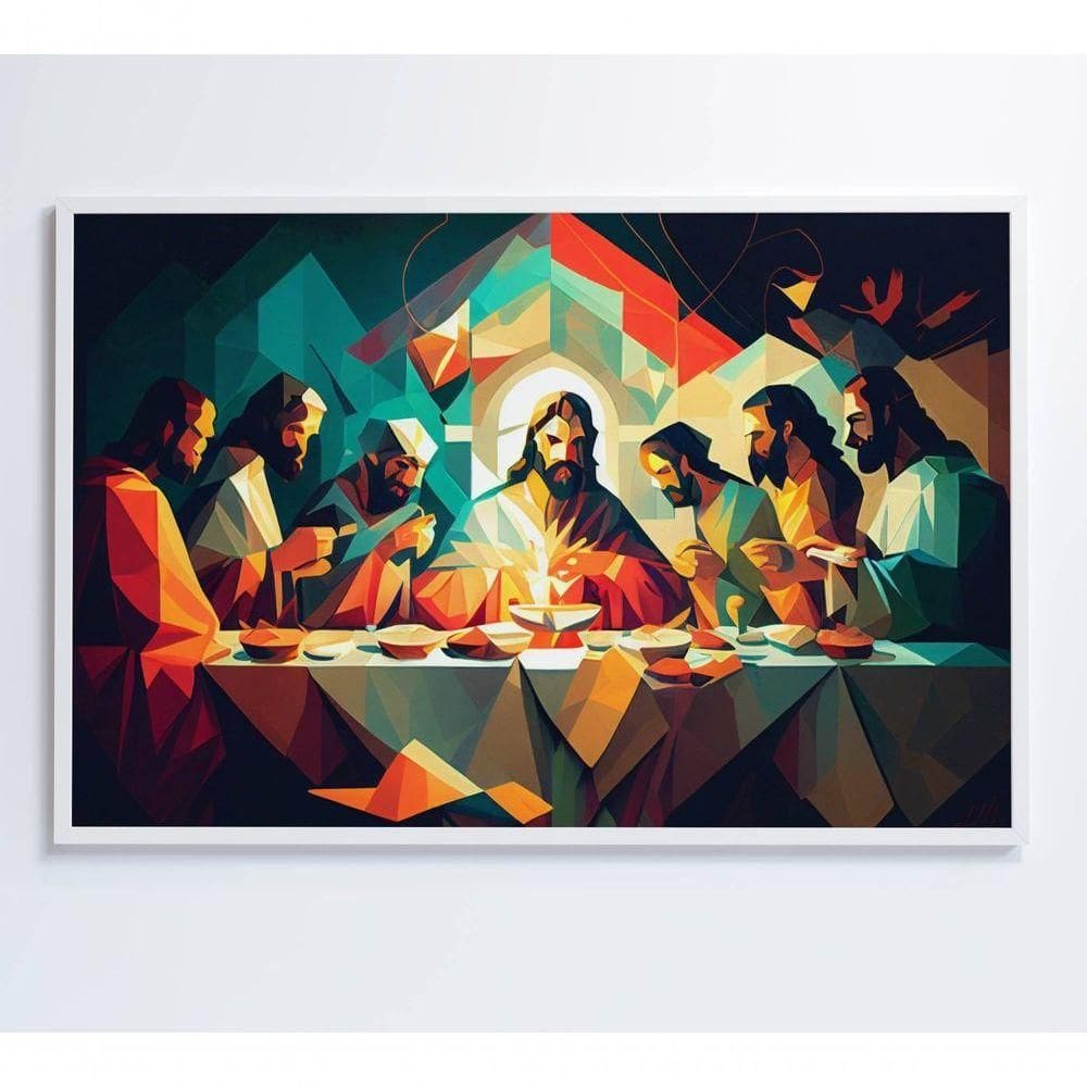 Quadro Jesus Cristo E A última Ceia Medidas 90x60 Cm Impressão Tecido Canvas