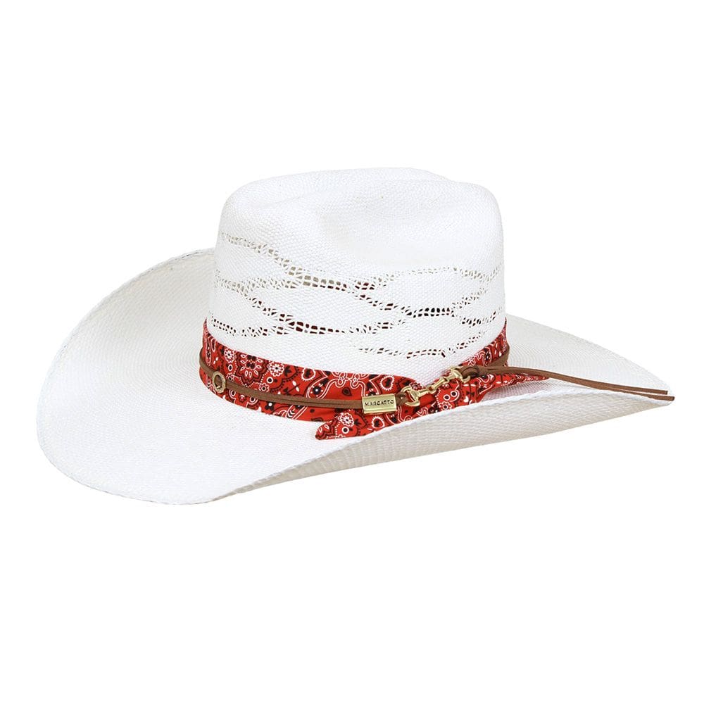 Chapéu Palha Branco Com Bandana Vermelho Ibisco Marcatto 36947
