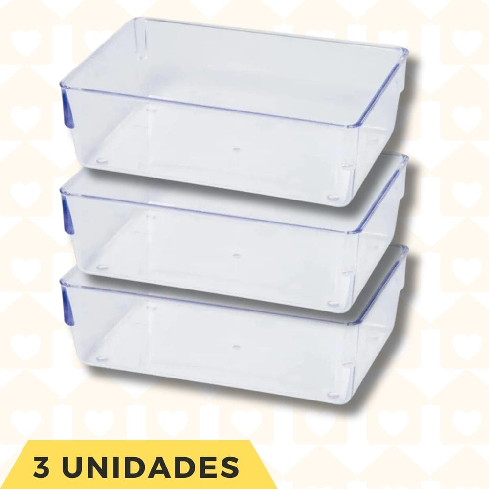 3 Organizadores Resistente Porta Objetos Gavetas Mesas Escritorio