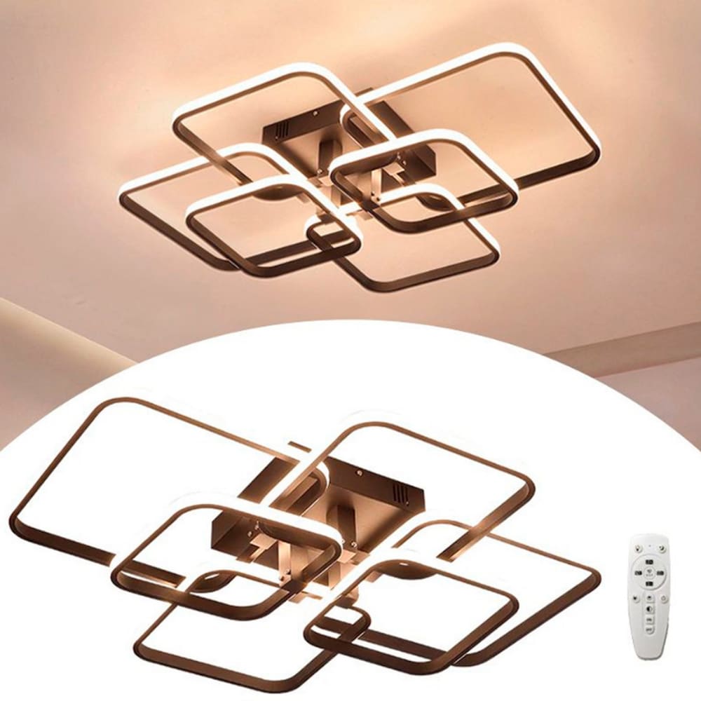 Lustre De Led Luminária Moderno 70w 6 Quadrados Preto Brinovar