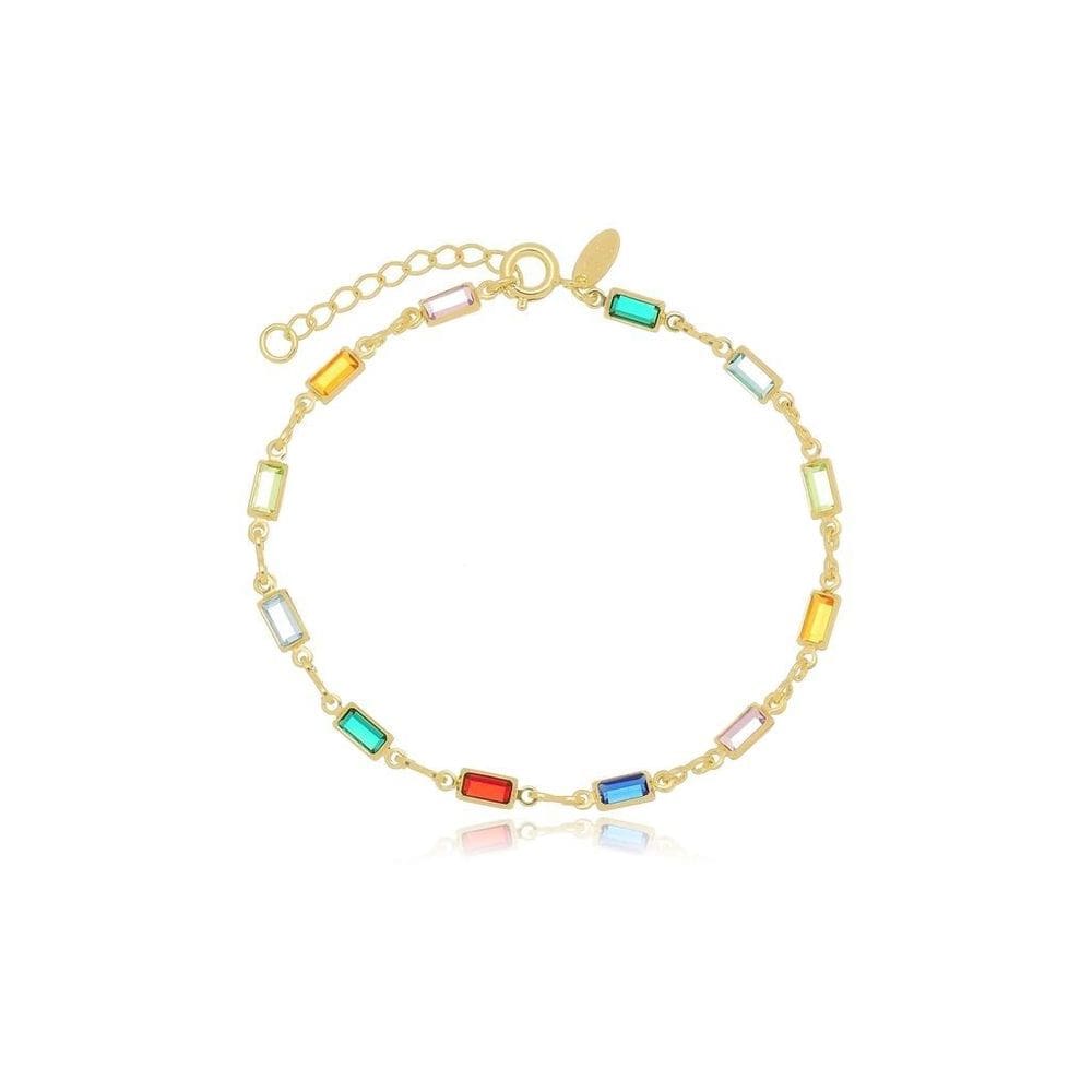 Pulseira Retangular Banhada Ouro 18k + Extensor