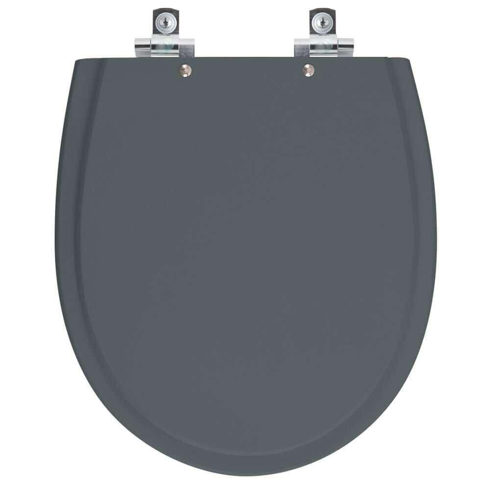 Assento Sanitário Soft Close Polo Cinza Plus para vaso Hervy