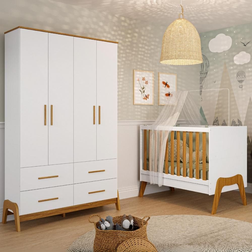 Quarto Bebê Completo Berço Americano Guarda Roupas 100% MDF