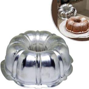 Forma para Bolo Torta Suíça Pudim Decorada 1 em Alumínio Média Caparroz 18cm - BOLO CASEIRO DECORADO