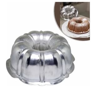 Forma para Bolo Torta Suíça Pudim Decorada 1 Alumínio Grande 22cm x7,5cm (ALUM) Caparroz