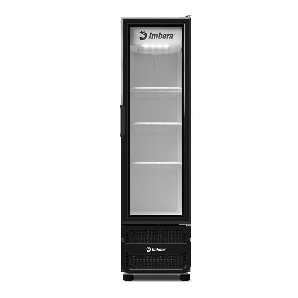 Expositor Vertical Imbera 215 Litros Porta de Vidro Preto VR08 – Bivolt