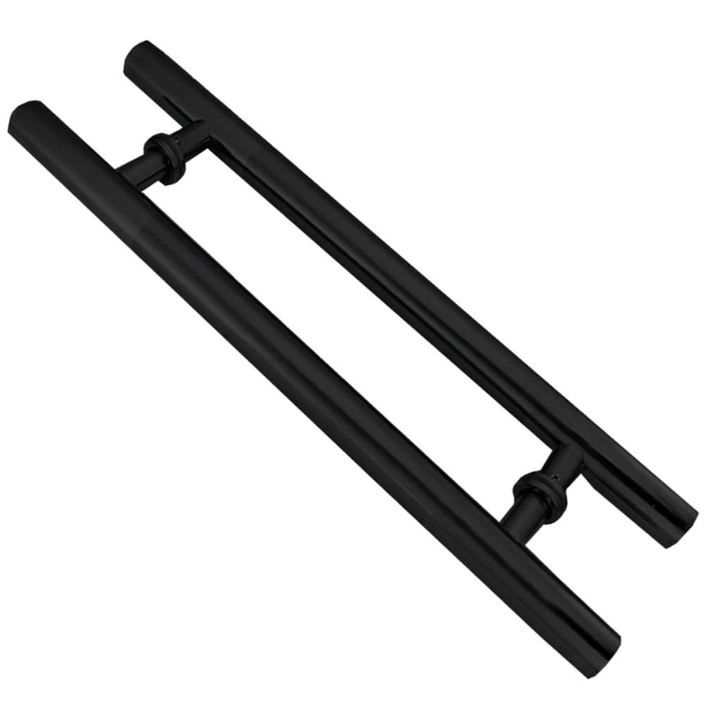 Puxador Para Porta 40cm Redondo Aço Inox 304 Preto Fosco Brinovar
