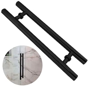 Puxador Para Porta 60cm Redondo Aço Inox 304 Preto Fosco Brinovar